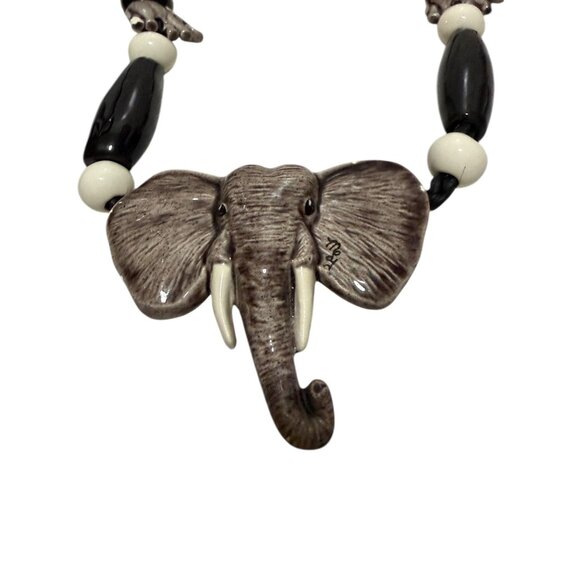 Handcrafted Elephant Beaded Necklace Fashion Jewelry Safari - Picture 6 of 12